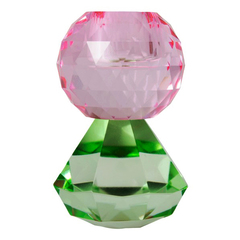 Kristall Kerzenhalter mint - rosa